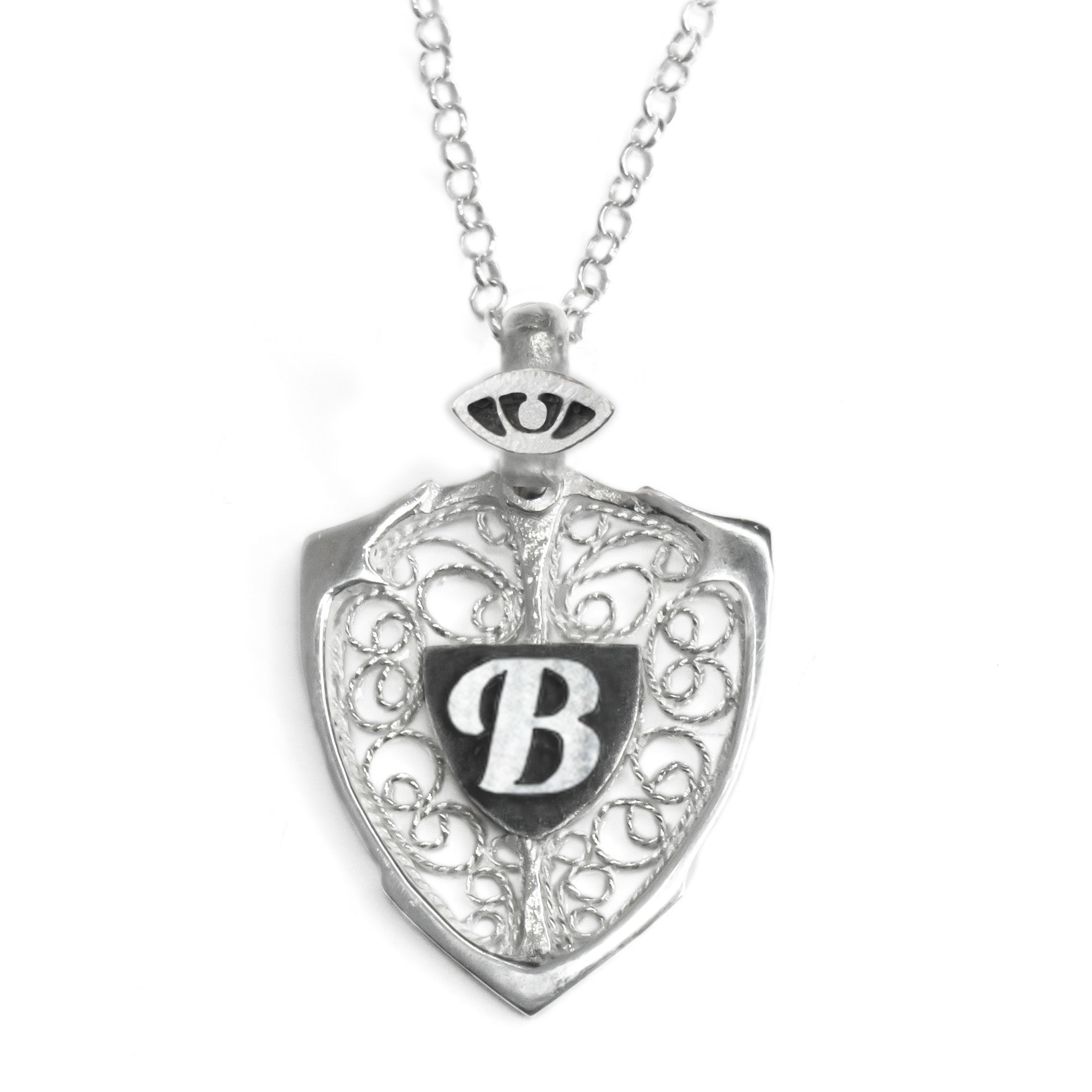 EYE & SHIELD NECKLACE - PERSONALIZED WITH LETTER