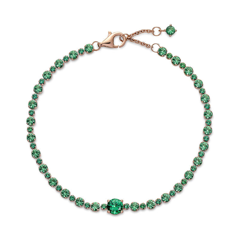 Sparkling Pavé Green Crystal Tennis Bracelet