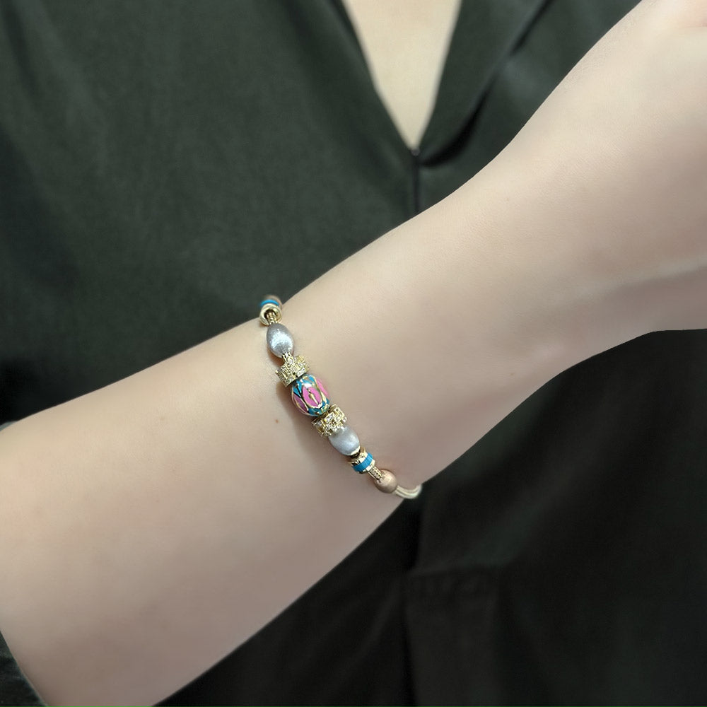 Colorful Enameled Gold Lucky Bracelet