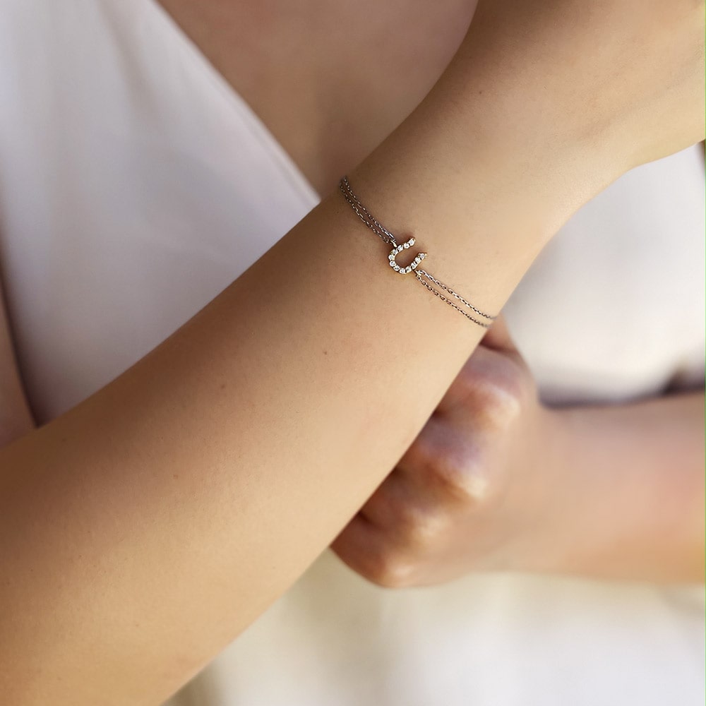Two Tone Gold Horseshoe Bracelet