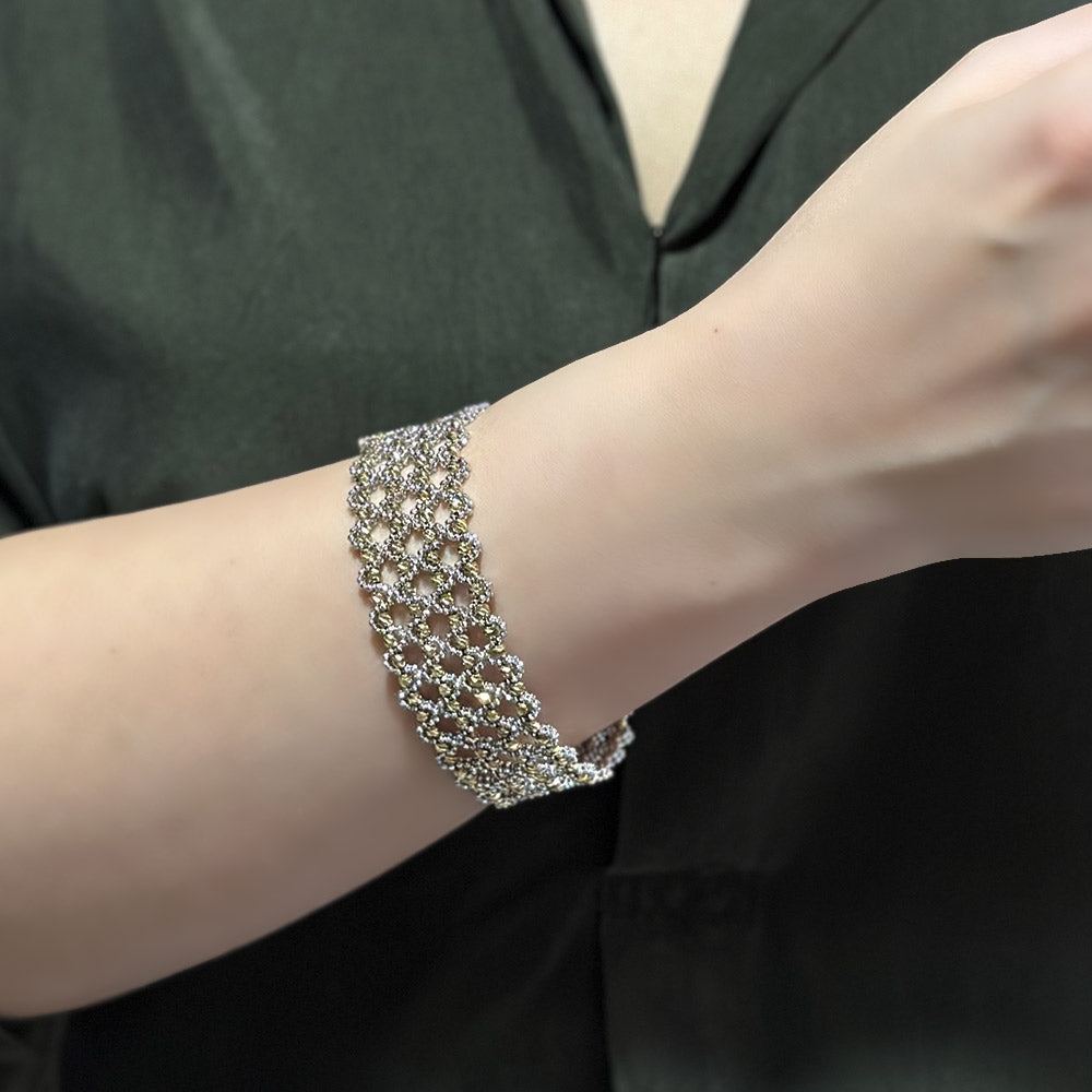 Two Tone Gold Dorica Italian Bracelet