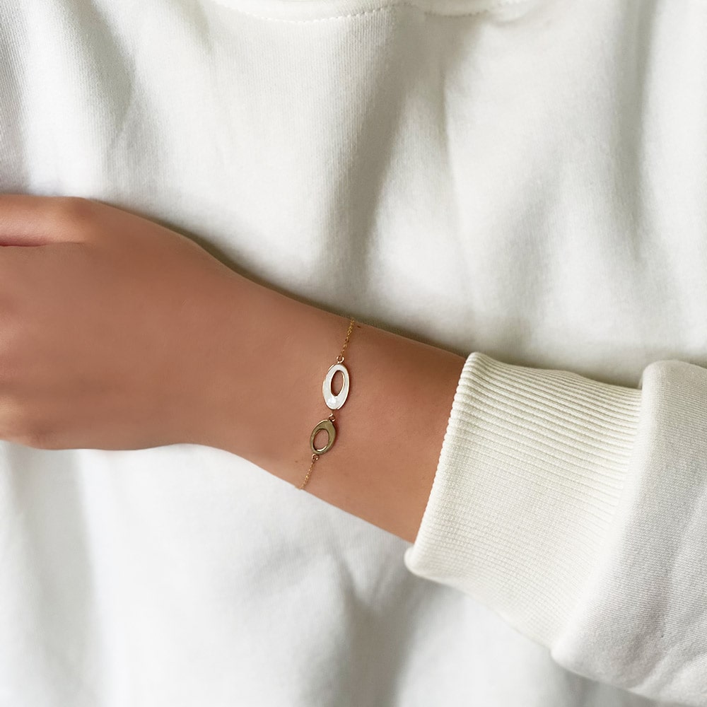 Pearl Double Oval Bracelet