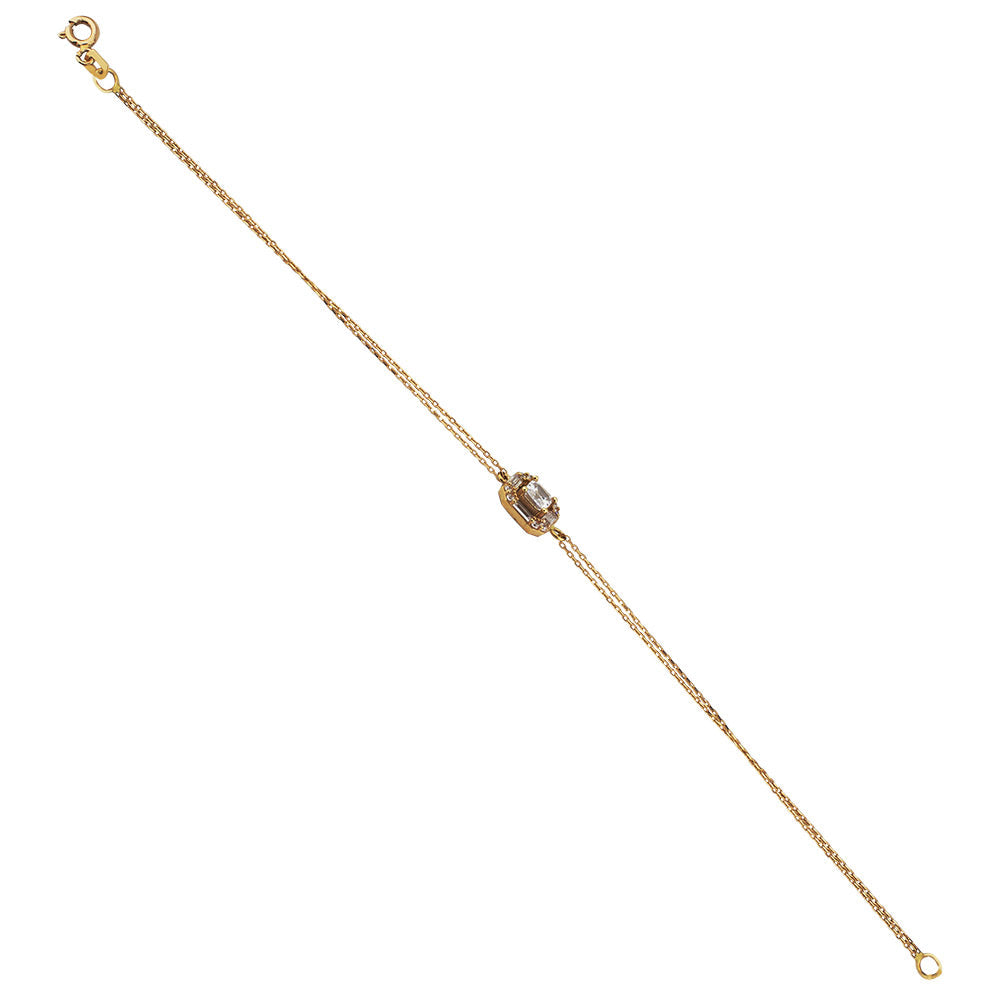 Baguette Cut Stone Rose Bracelet