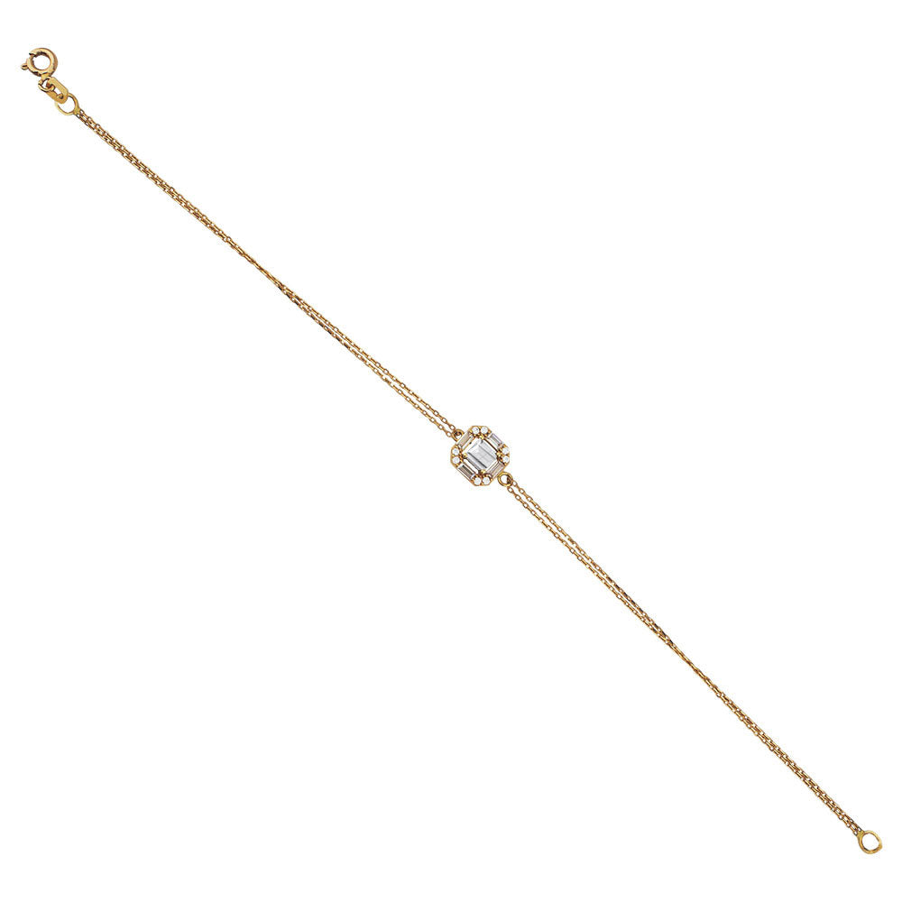 Baguette Cut Stone Rose Bracelet