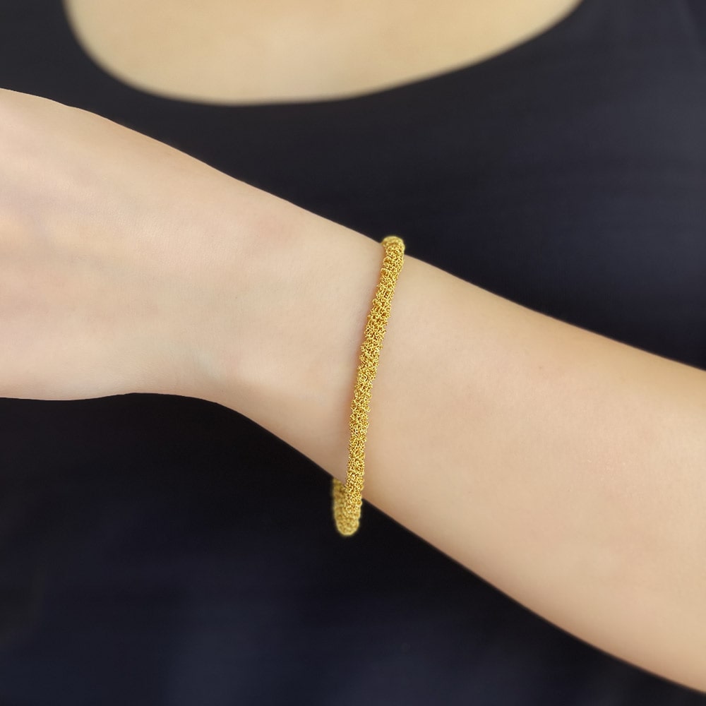 18 Carat Handmade Knitted Bracelet