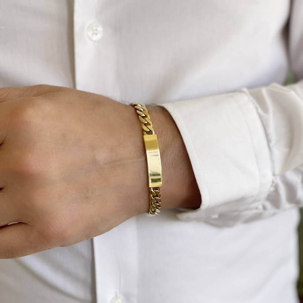 14K Cuban Link Men's Bracelet