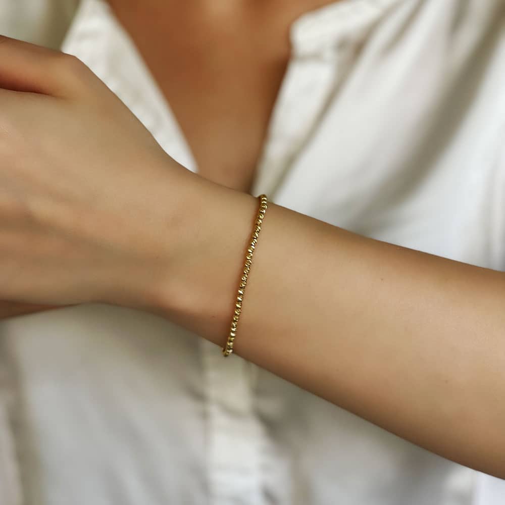 14K Yellow Sequential Dorika Ball Bracelet