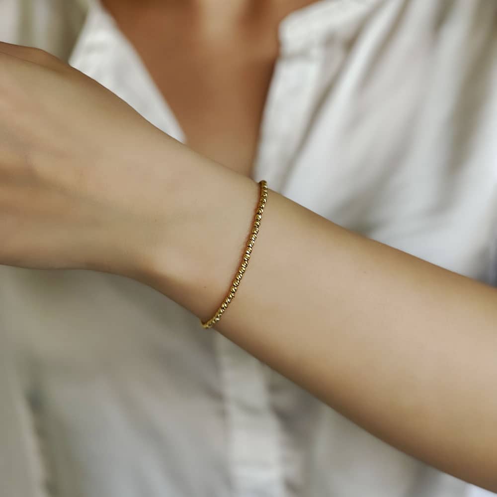 14K Yellow Sequential Dorika Ball Bracelet