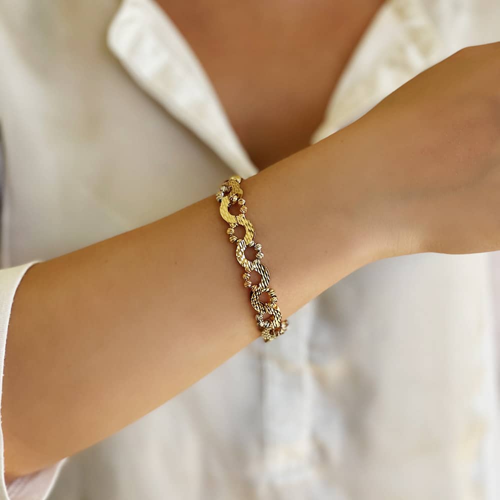 14K Dorika Ball Curved Bracelet