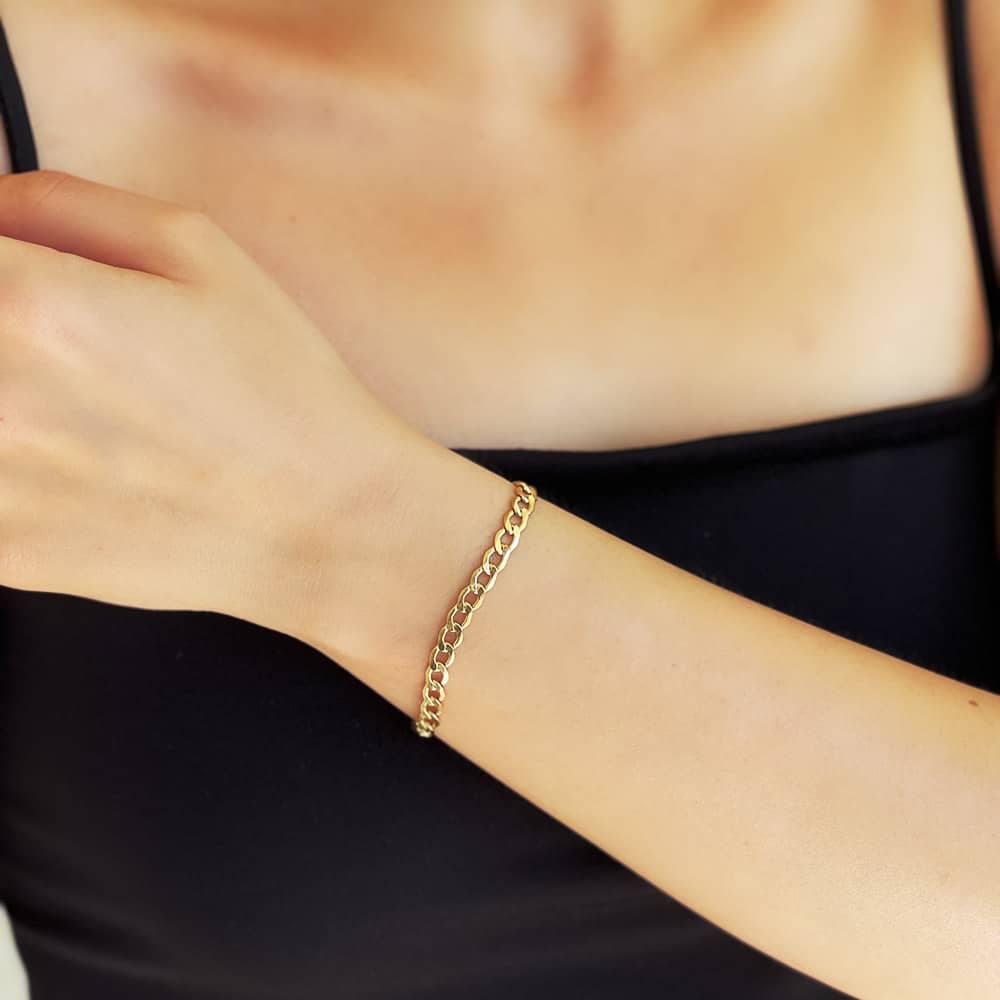 14K Cuban Link Gold Women's Bracelet