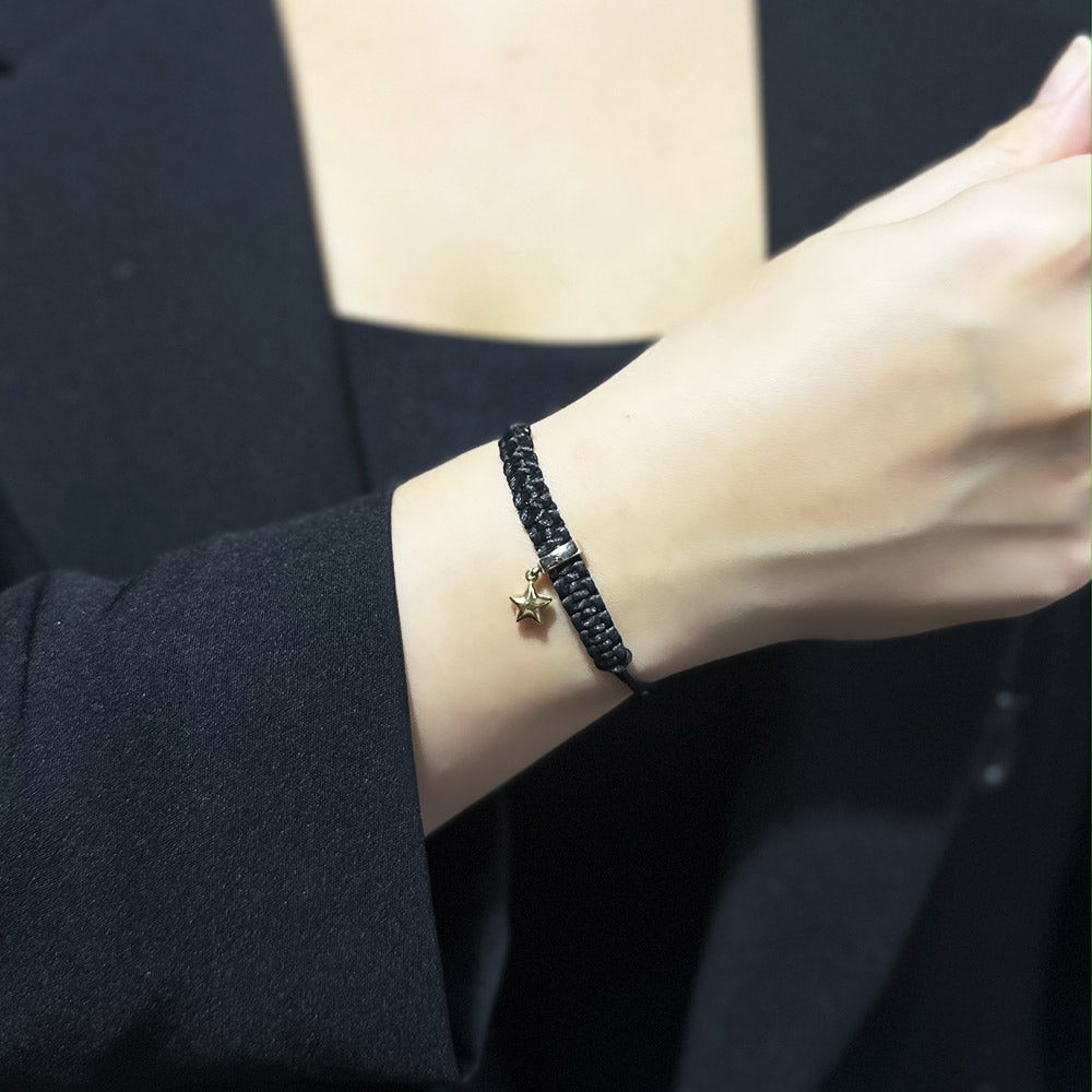 Yellow Gold Mini Star String Bracelet