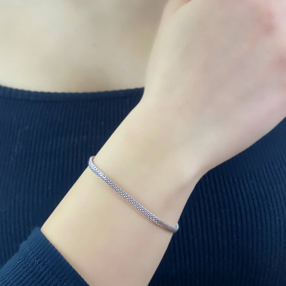 14K White Gold Stoneless Bracelet