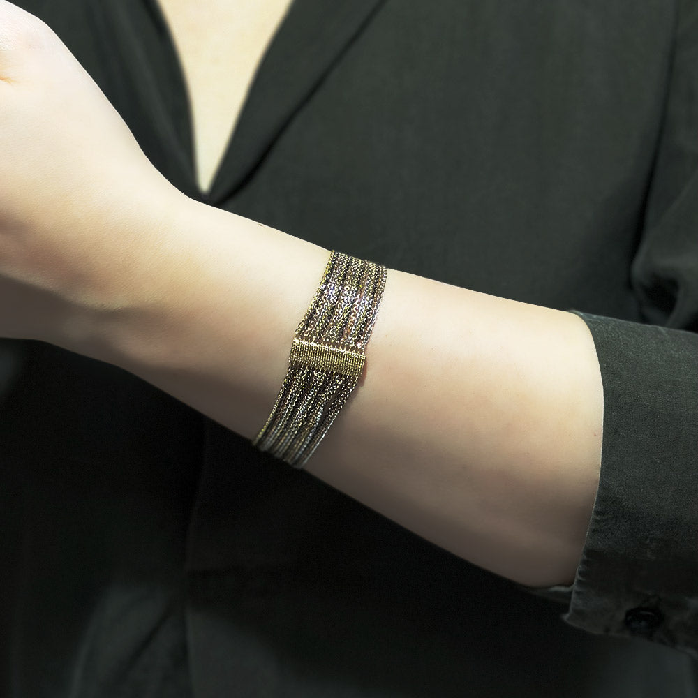 Four Color Gold Chain Bracelet