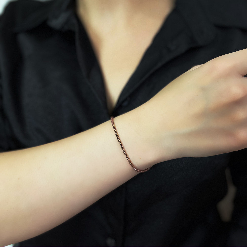 14K Sequential Brown Design Bracelet