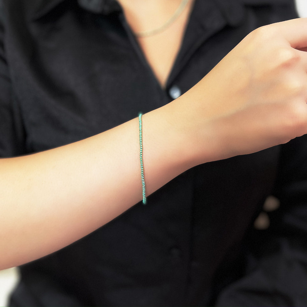 14K Sequential Green Design Bracelet