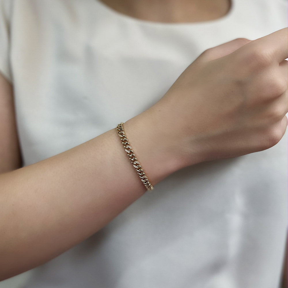 14 Carat Stone Chain Bracelet