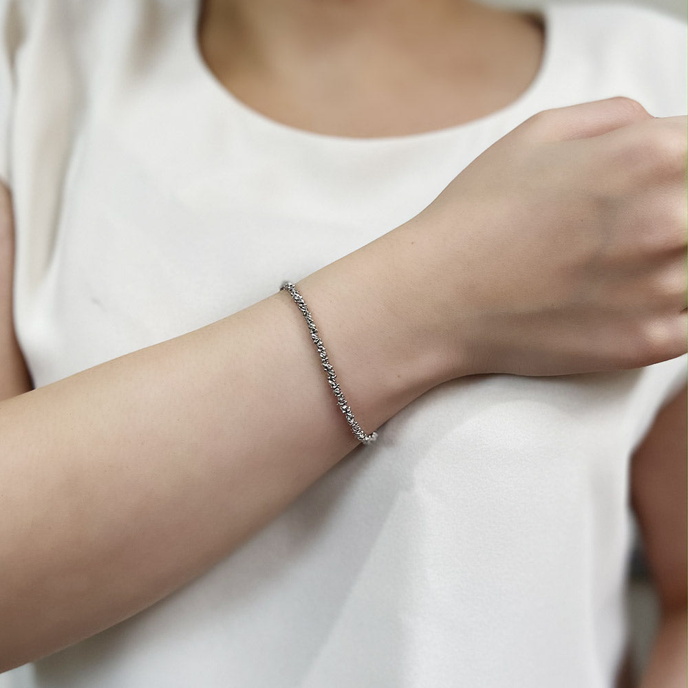 14K White Gold Bracelet