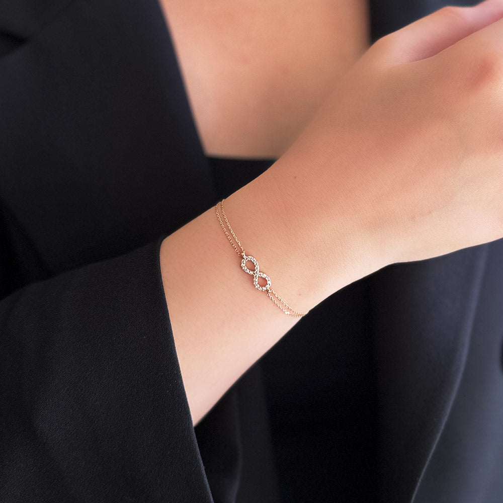 Yellow Gold Chain Infinity Bracelet