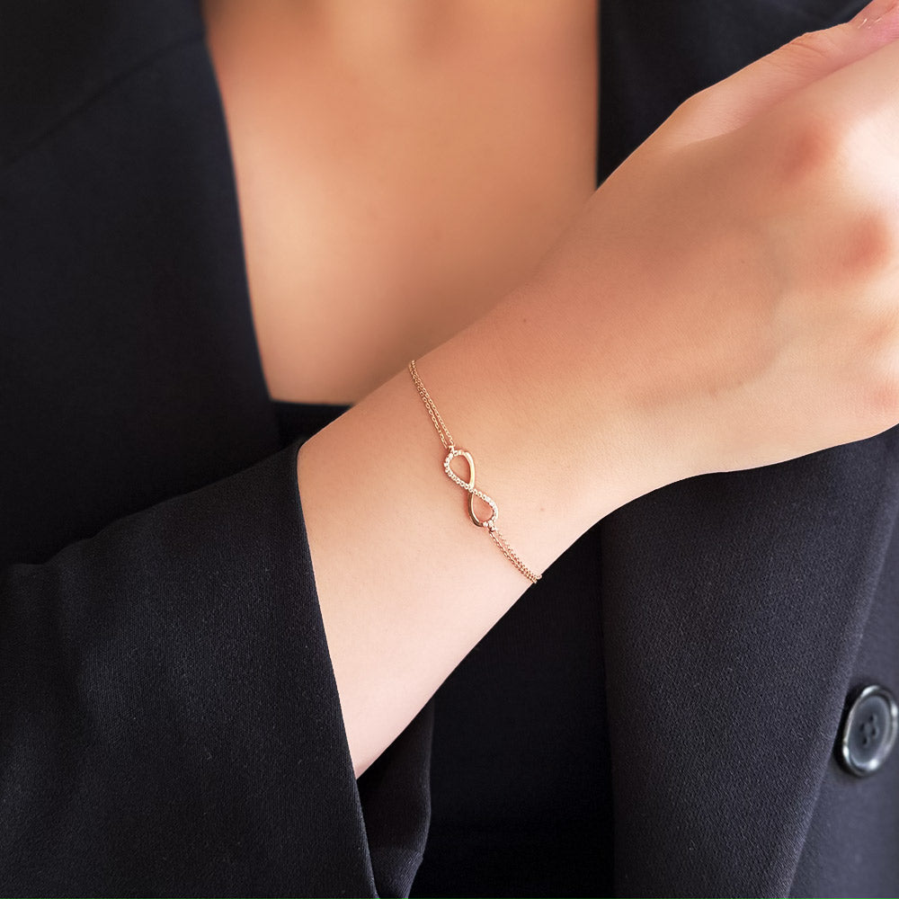 Rose Gold Chain Infinity Bracelet
