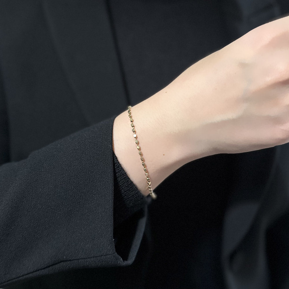 Yellow Gold Mini Cube Thin Bracelet