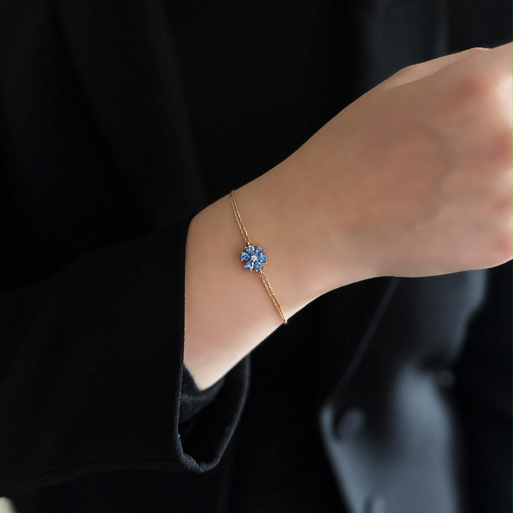 Blue Stone Flower Bracelet