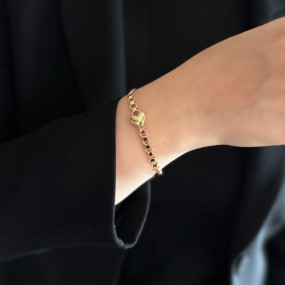 Evil Eye Bead Detailed Bombe Heart Bracelet