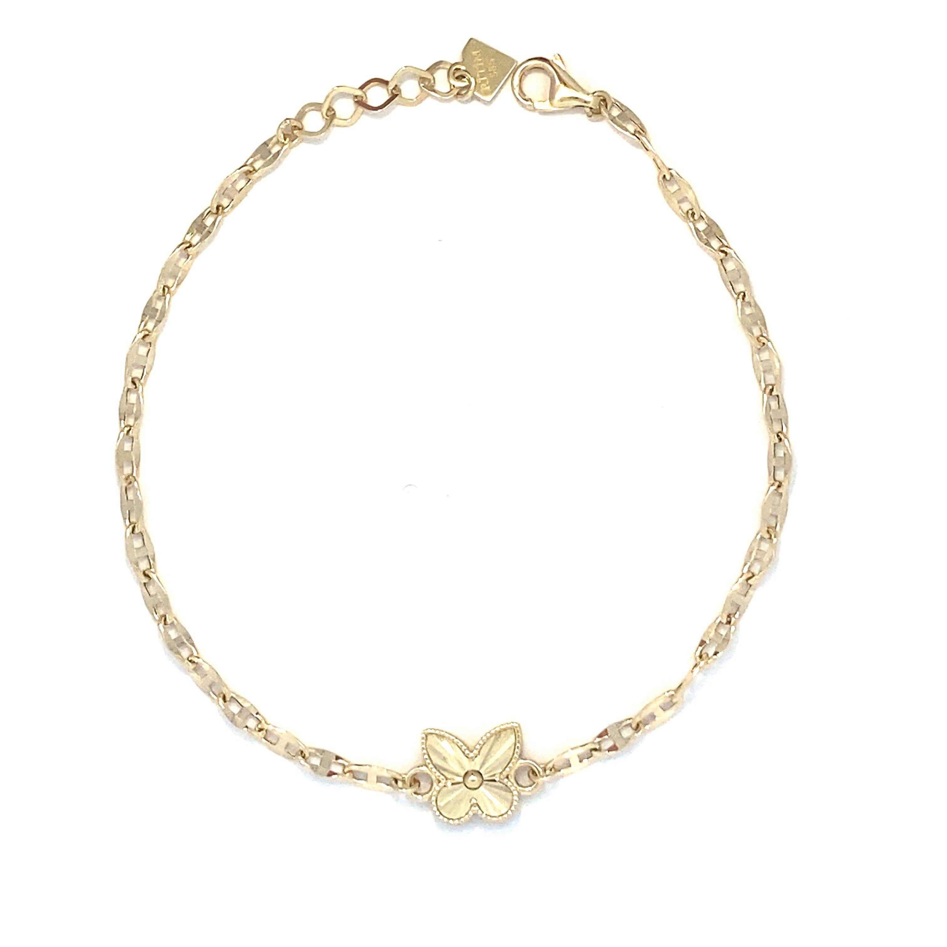 Yellow Gold Pen Butterfly Bracelet