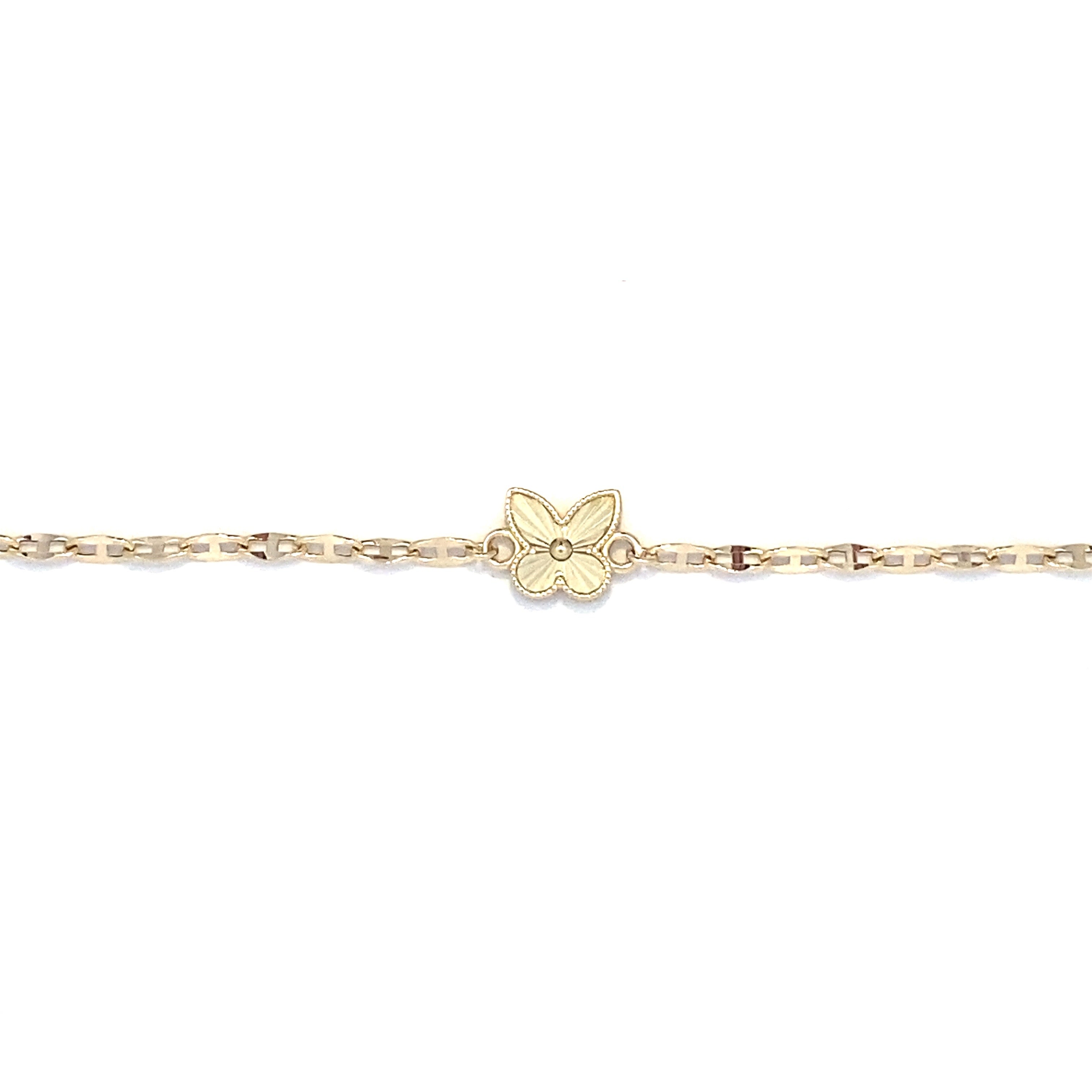 Yellow Gold Pen Butterfly Bracelet