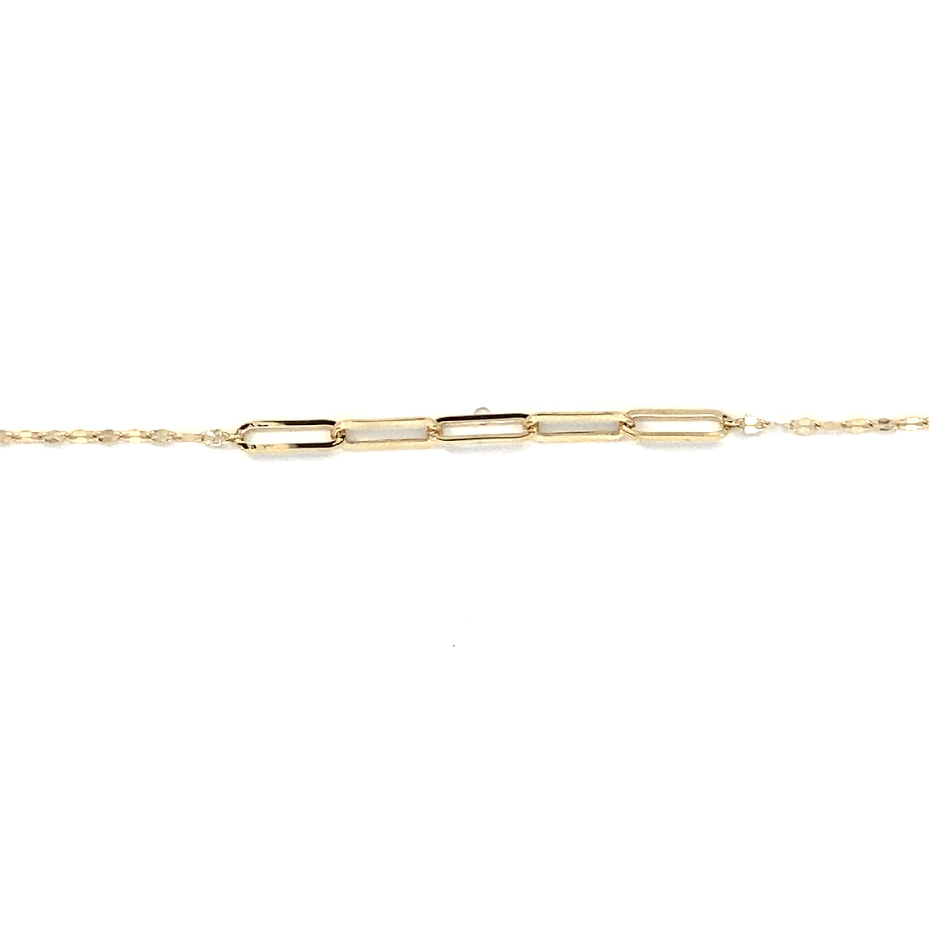 Yellow Gold Half Paperclip Bracelet