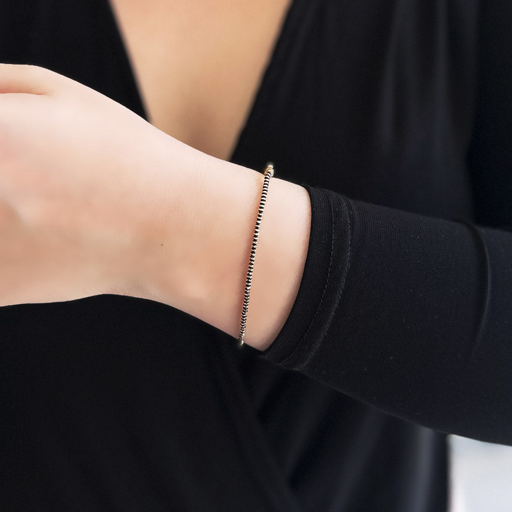 14K Sequential Brown Design Bracelet