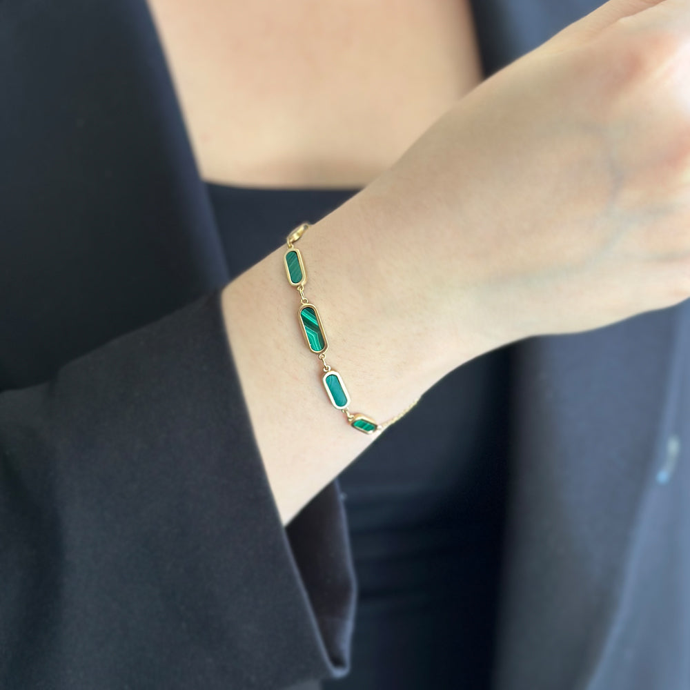 Green Bracelet with Malachite Stone