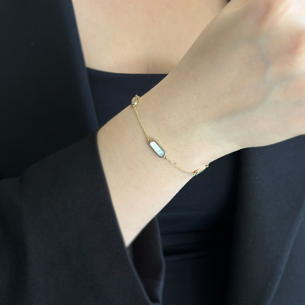 14K Gold Bracelet with Pearl