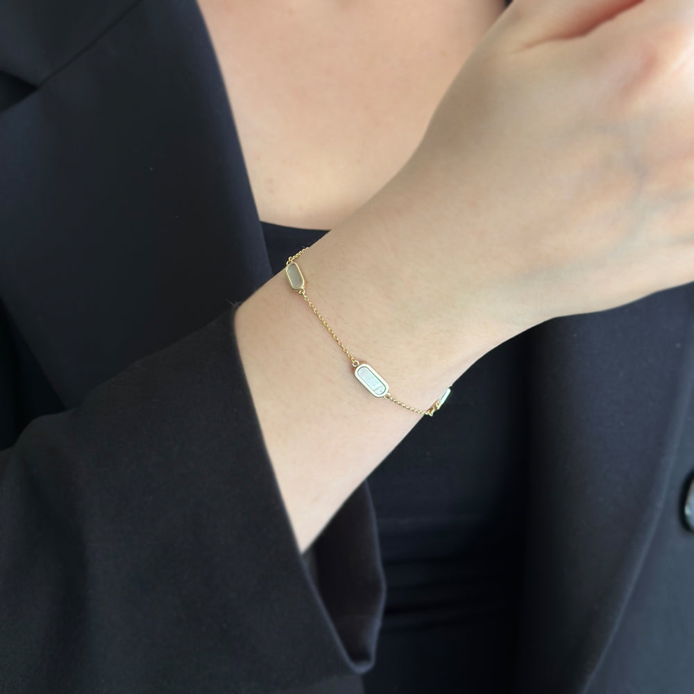 14K Gold Bracelet with Pearl