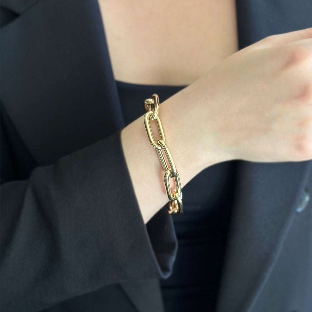 14K Gold Thick Chain Bracelet