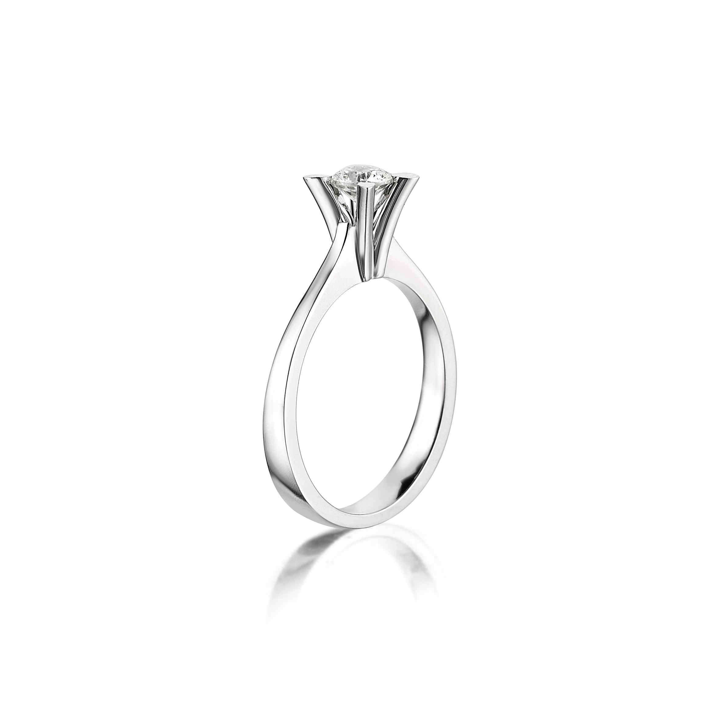 0.30 Carat Diamond Almond Prong Solitaire Ring