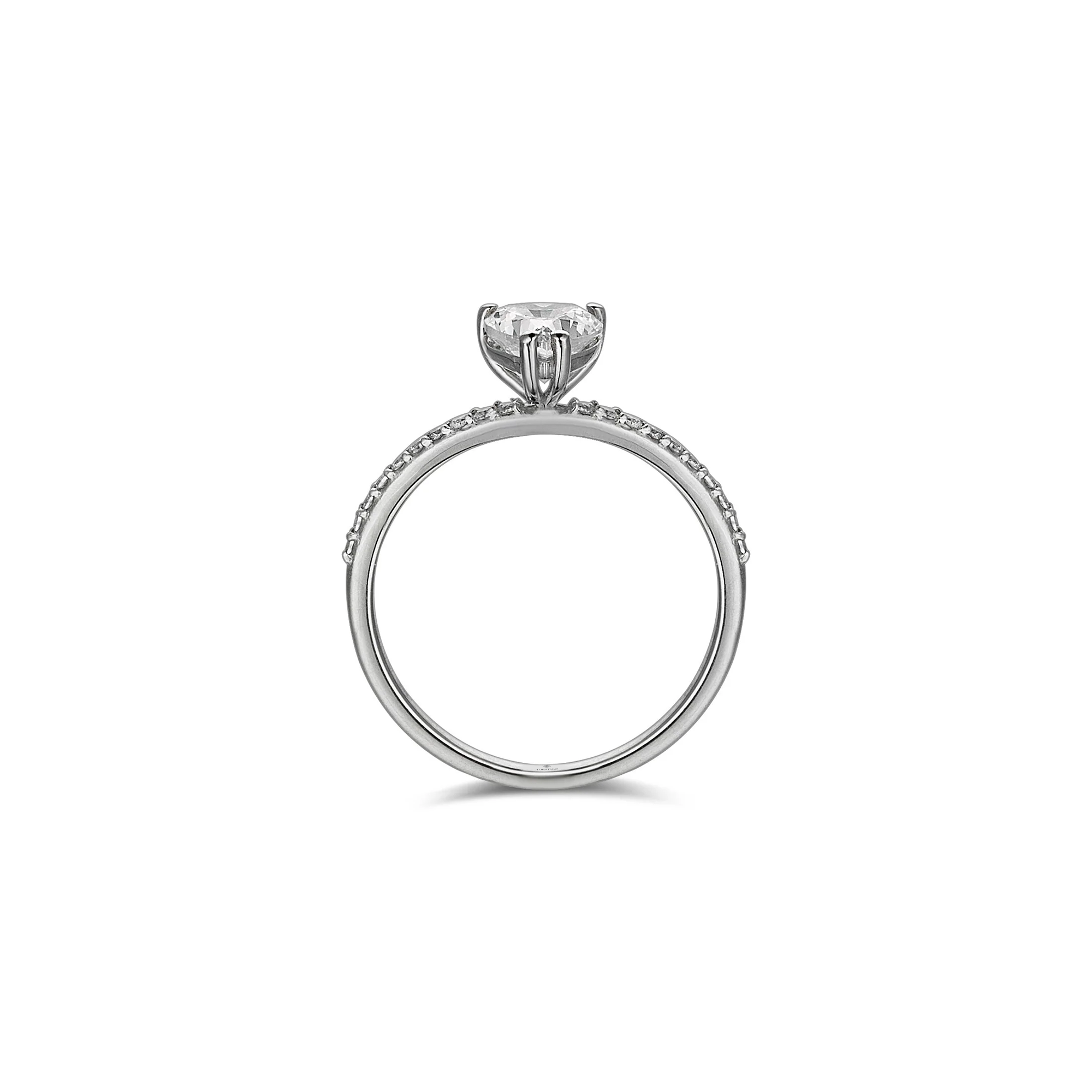 1.30 Carat Heart Diamond Hybrid Gold Solitaire Ring