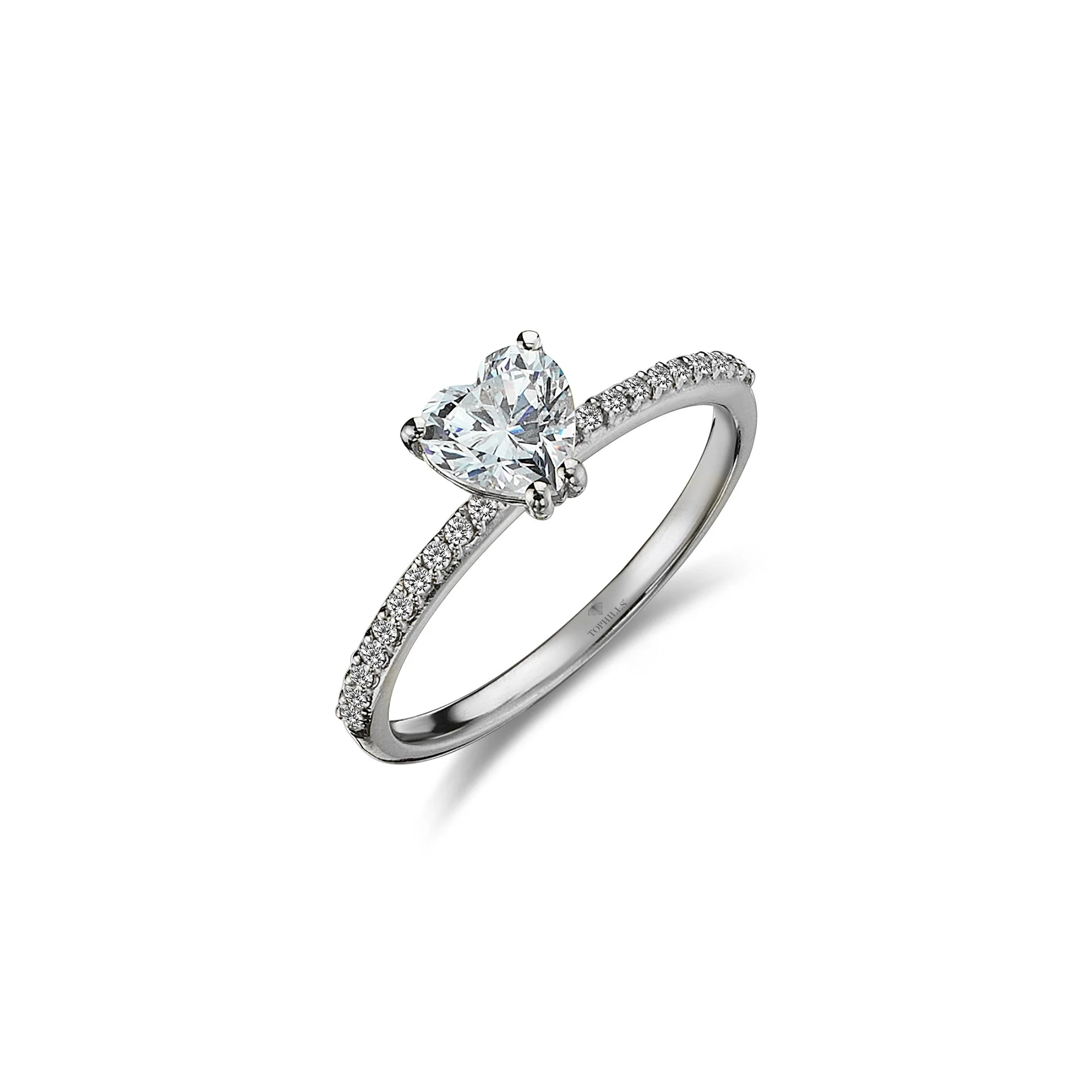 1.30 Carat Heart Diamond Hybrid Gold Solitaire Ring