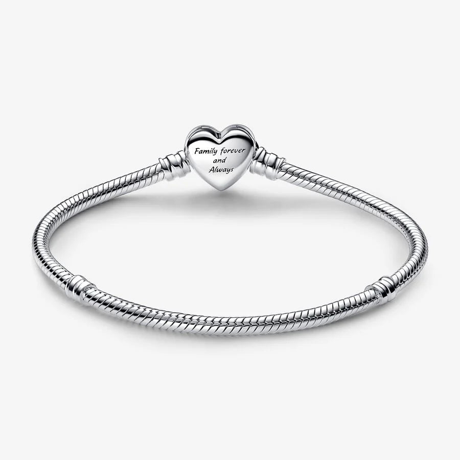 Infinite Heart Clasp Snake Chain Bracelet