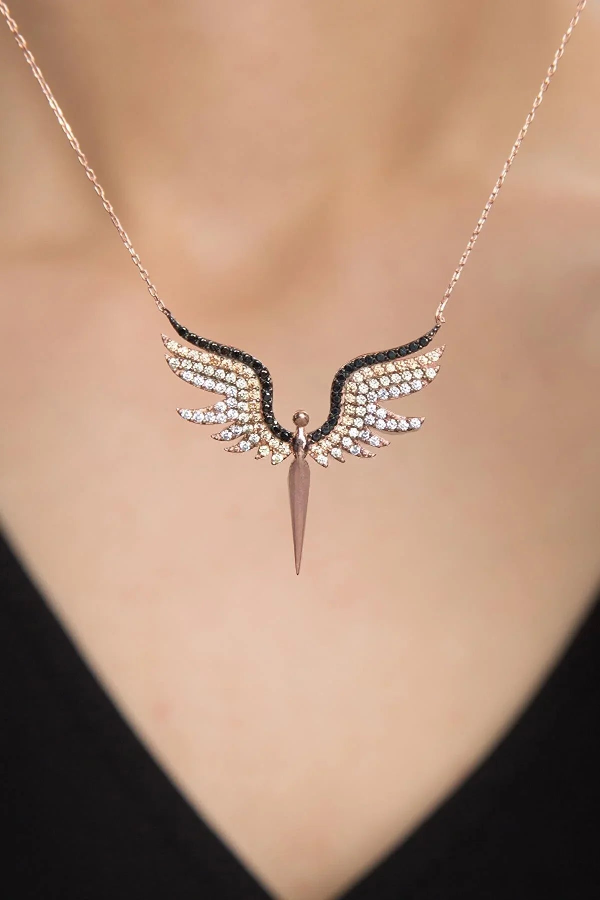 925 Silver | Angel Model Zircon Stone Necklace