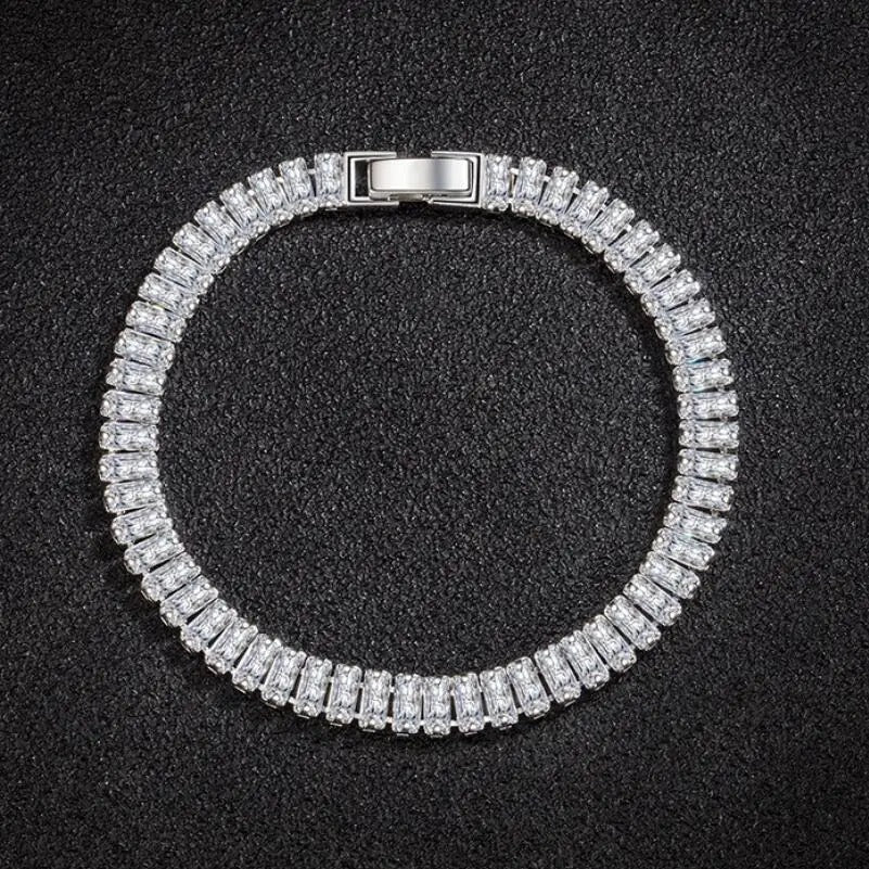 925 Silver | Emerald Cut Tennis Bracelet