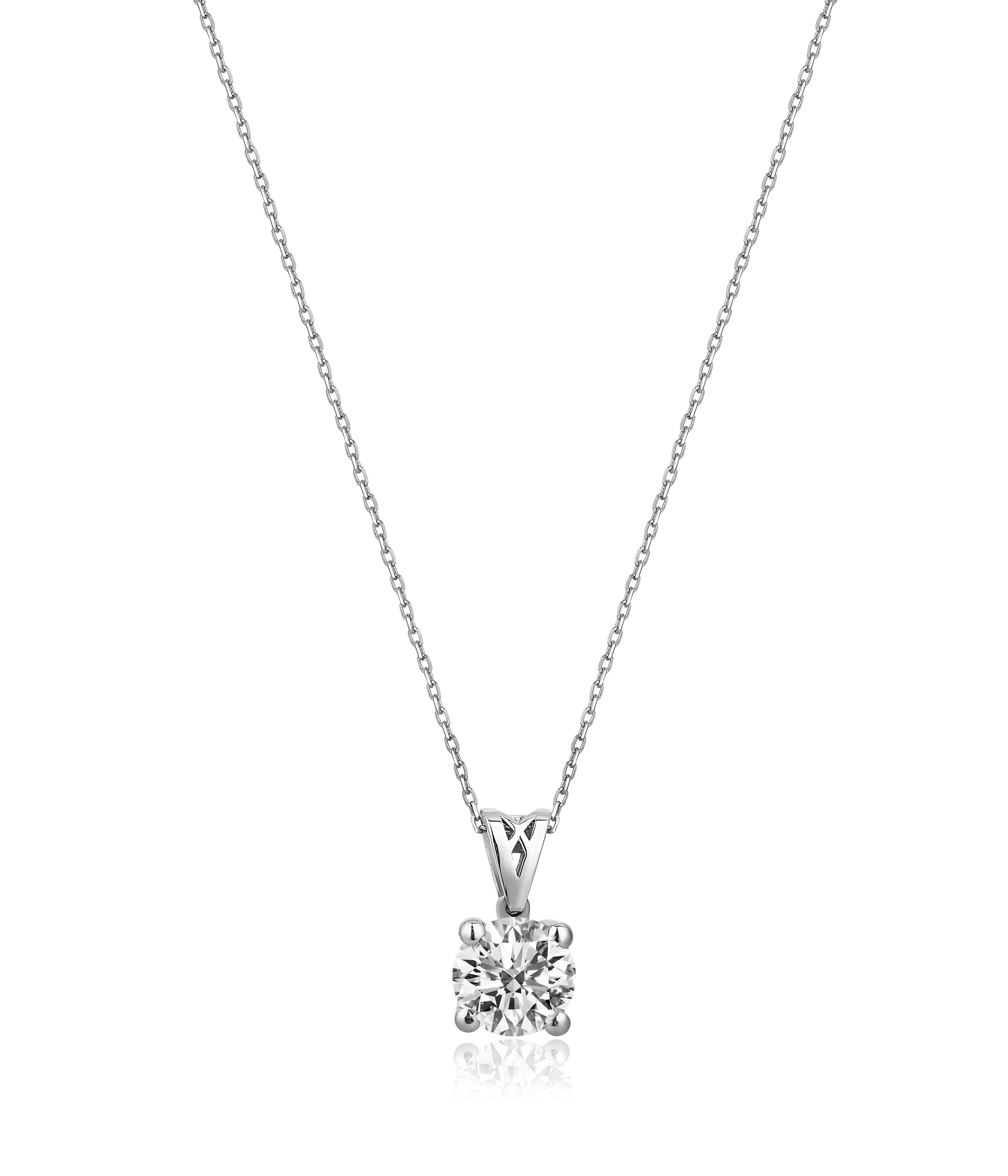 Four Prong Diamond Solitaire Necklace