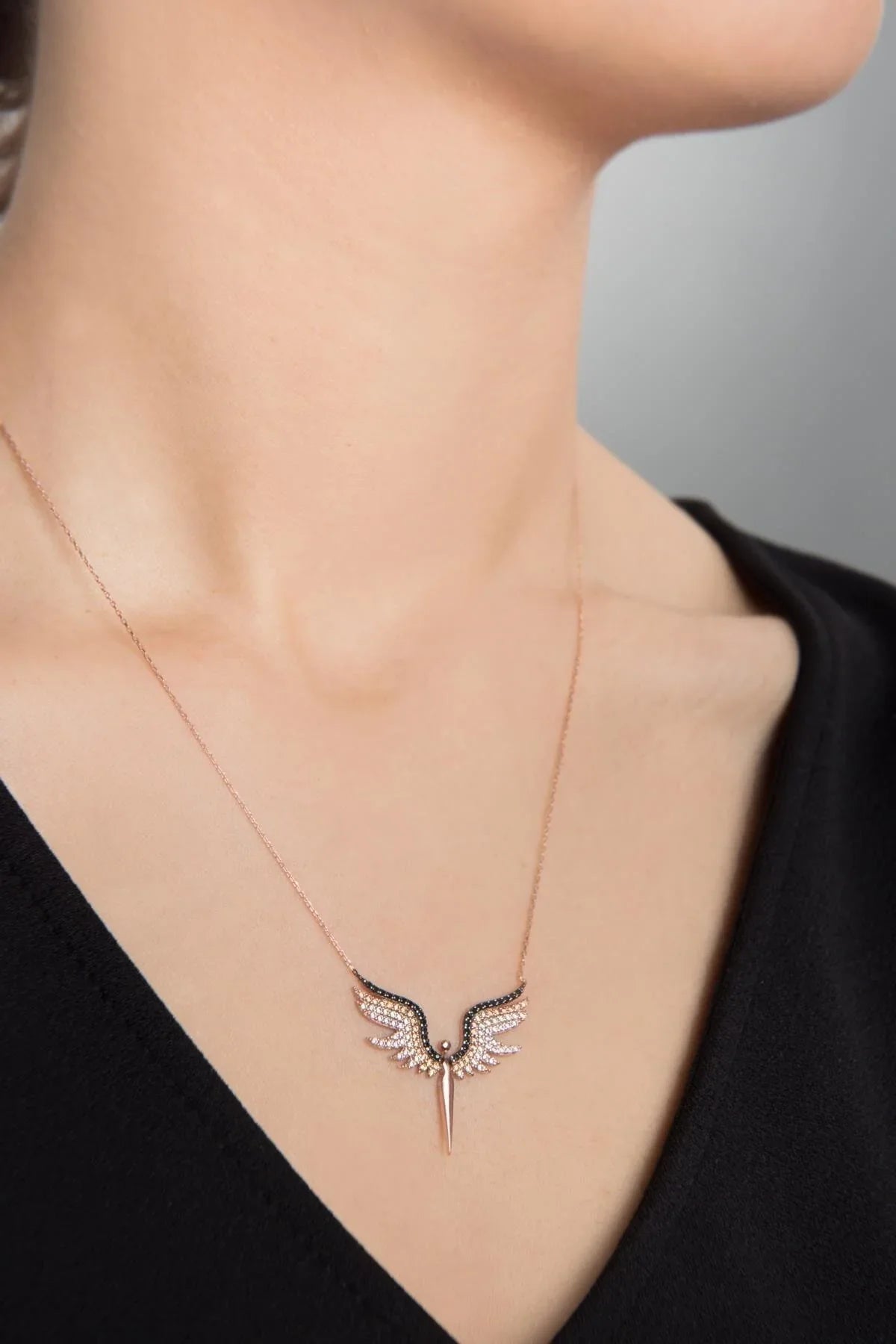 925 Silver | Angel Model Zircon Stone Necklace