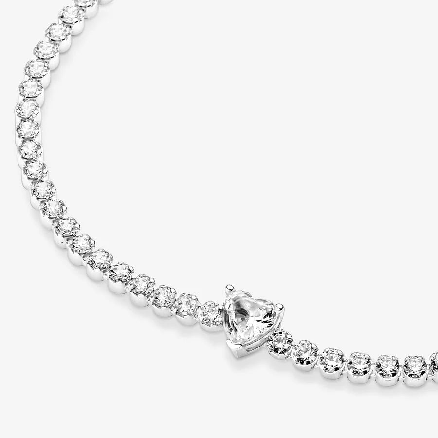 Sparkly Heart Tennis Bracelet