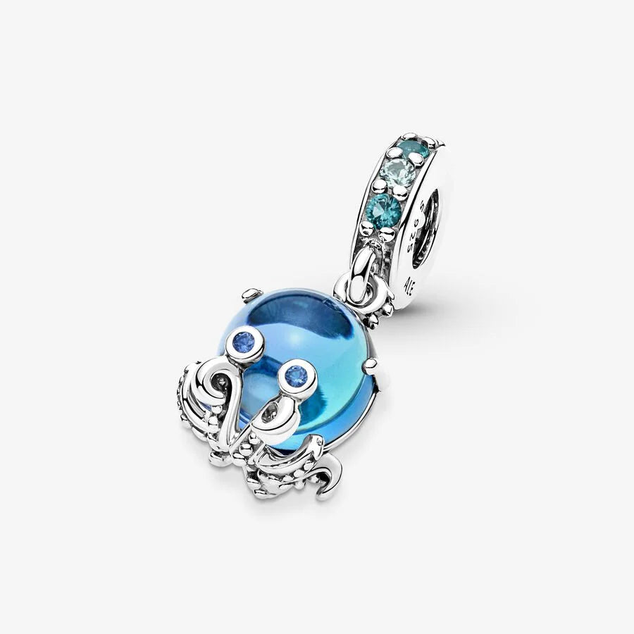 Murano Glass Cute Octopus Dangle Charm