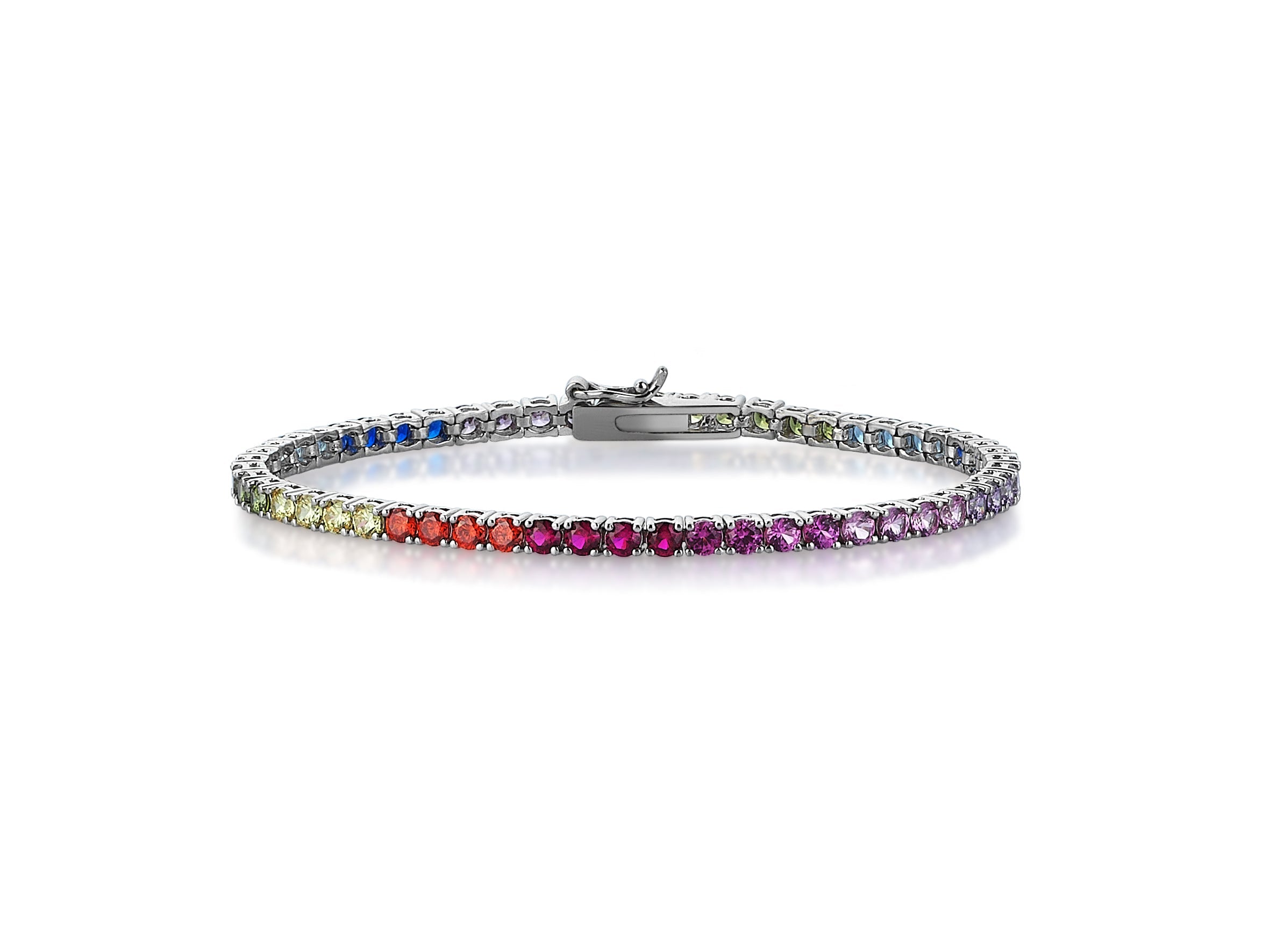 Rainbow Color Diamond Hybrid Gold Waterway Bracelet