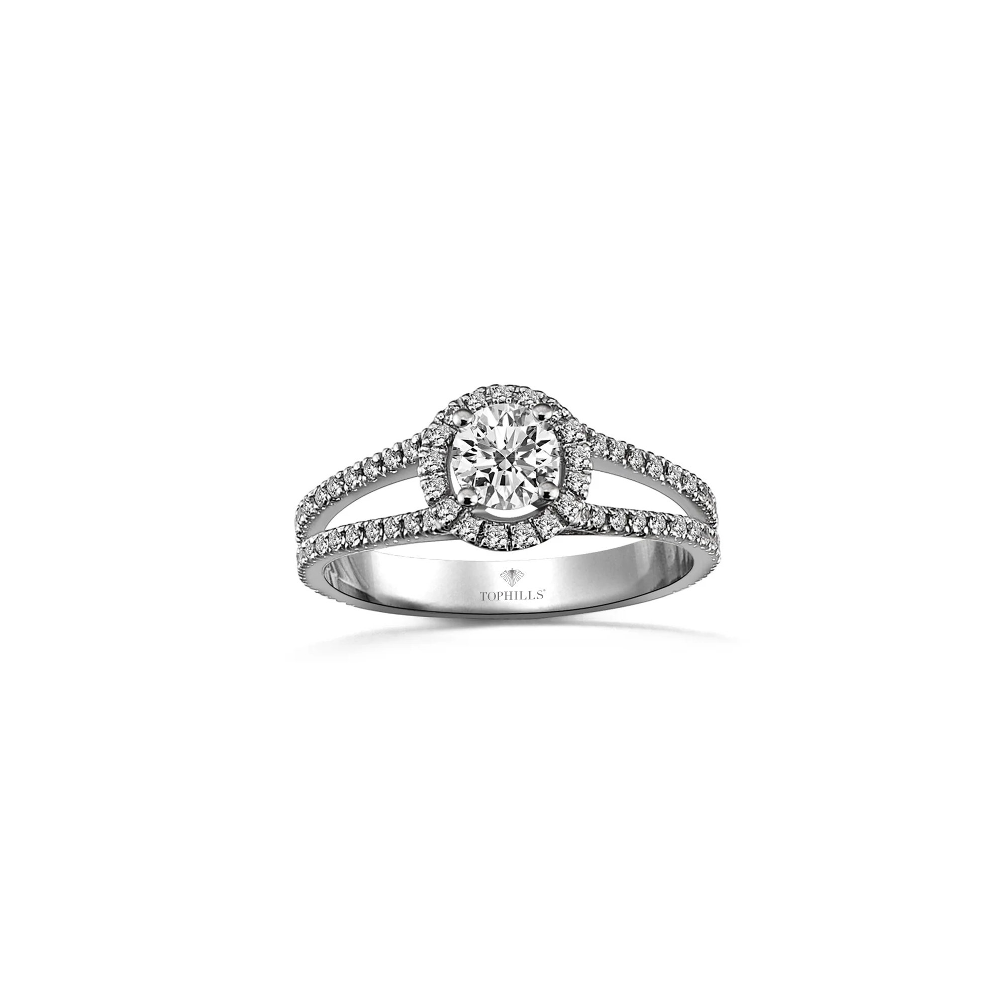 1.30 Carat Side Stone Diamond Hybrid Gold Anturage Solitaire Ring