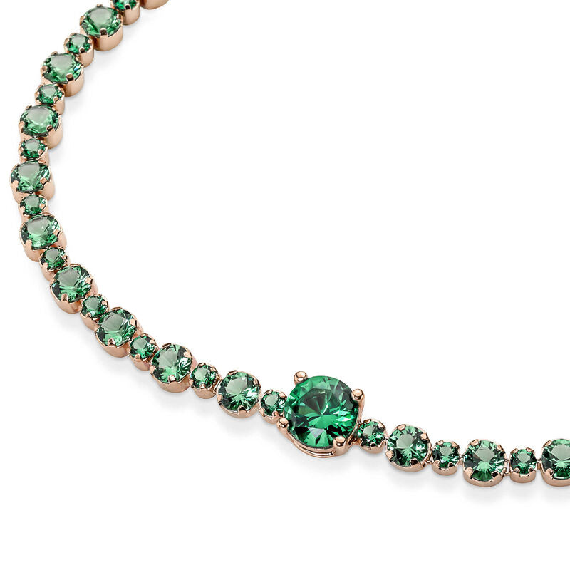 Sparkling Pavé Green Crystal Tennis Bracelet