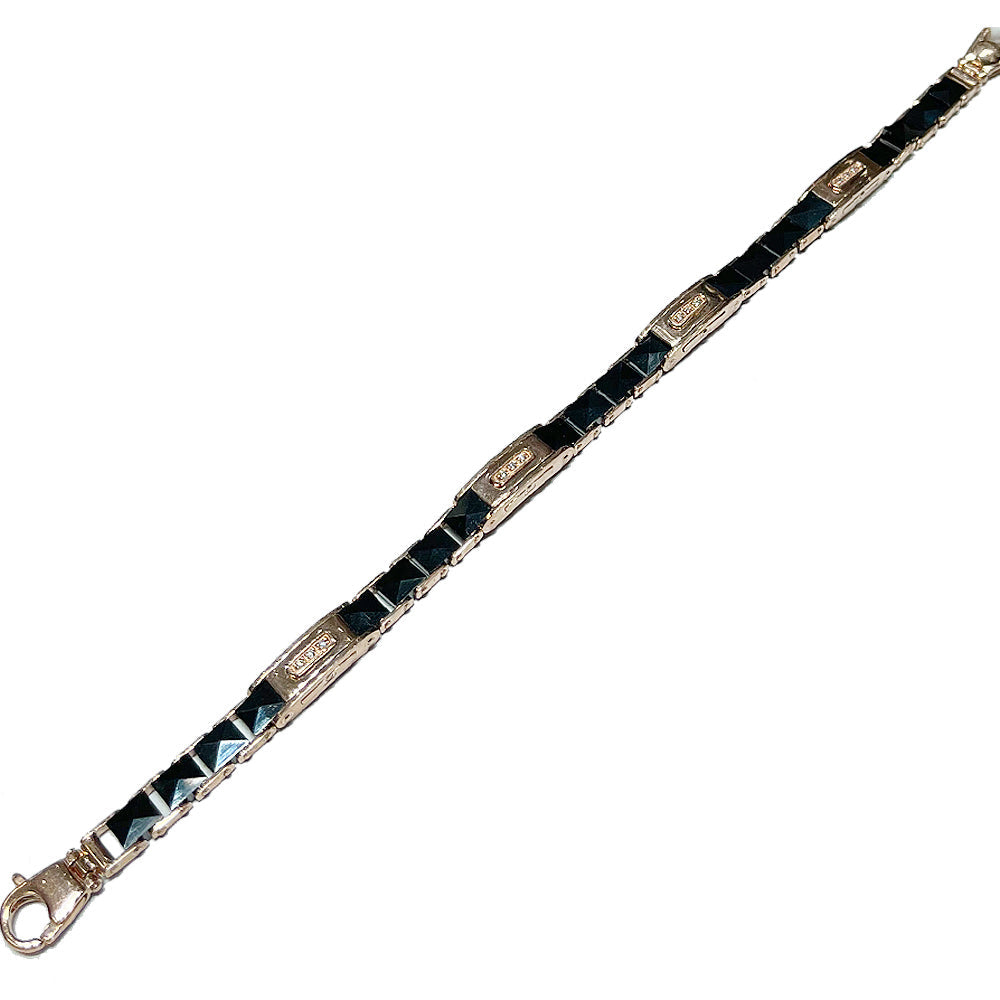Special Design Ceramic Rose Men's Silver Bracelet