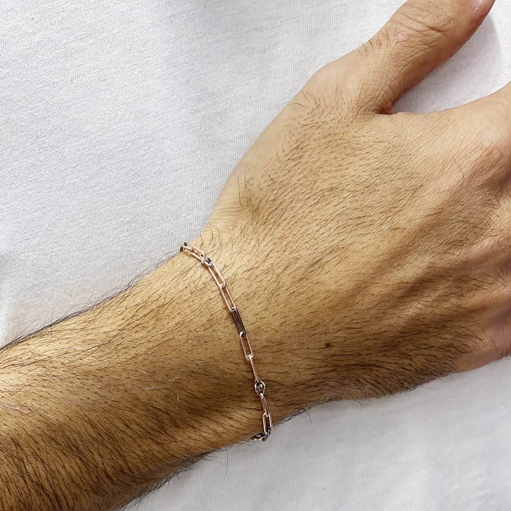 Special Design Rose Men's Silver Bracelet