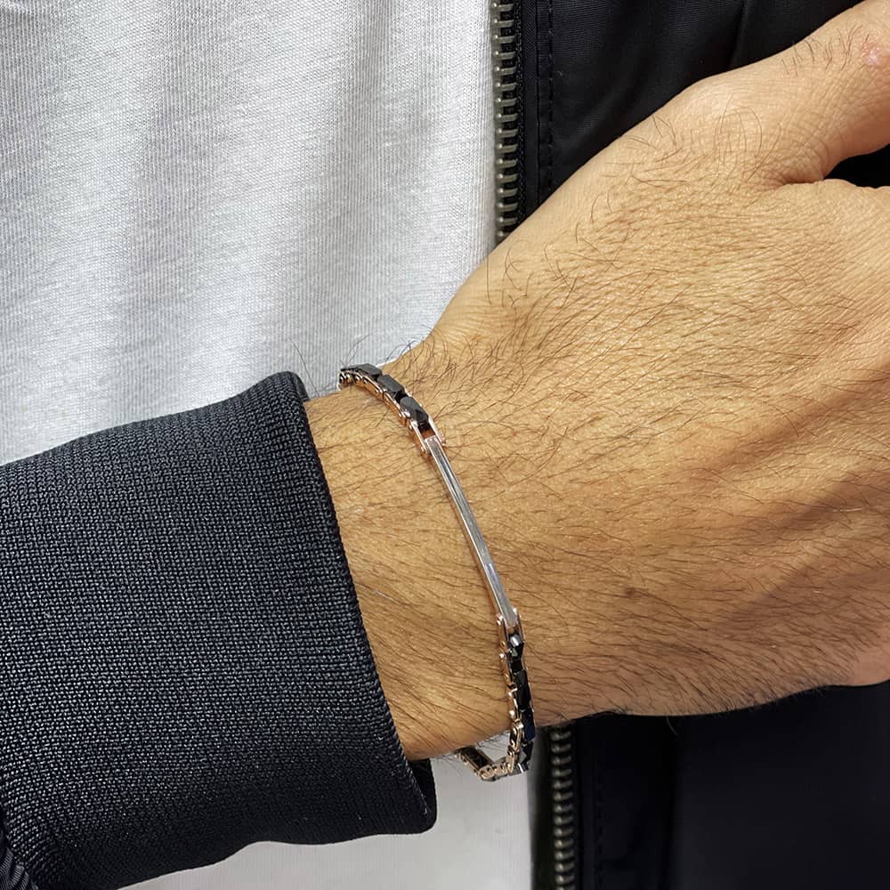 Special Design Ceramic Men's Silver Bracelet